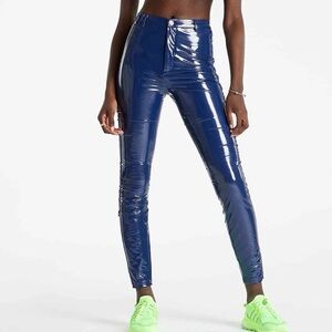 Adidas x Ivy Park Latex Originals Dark Blue Pants Sz M NWT Rare!